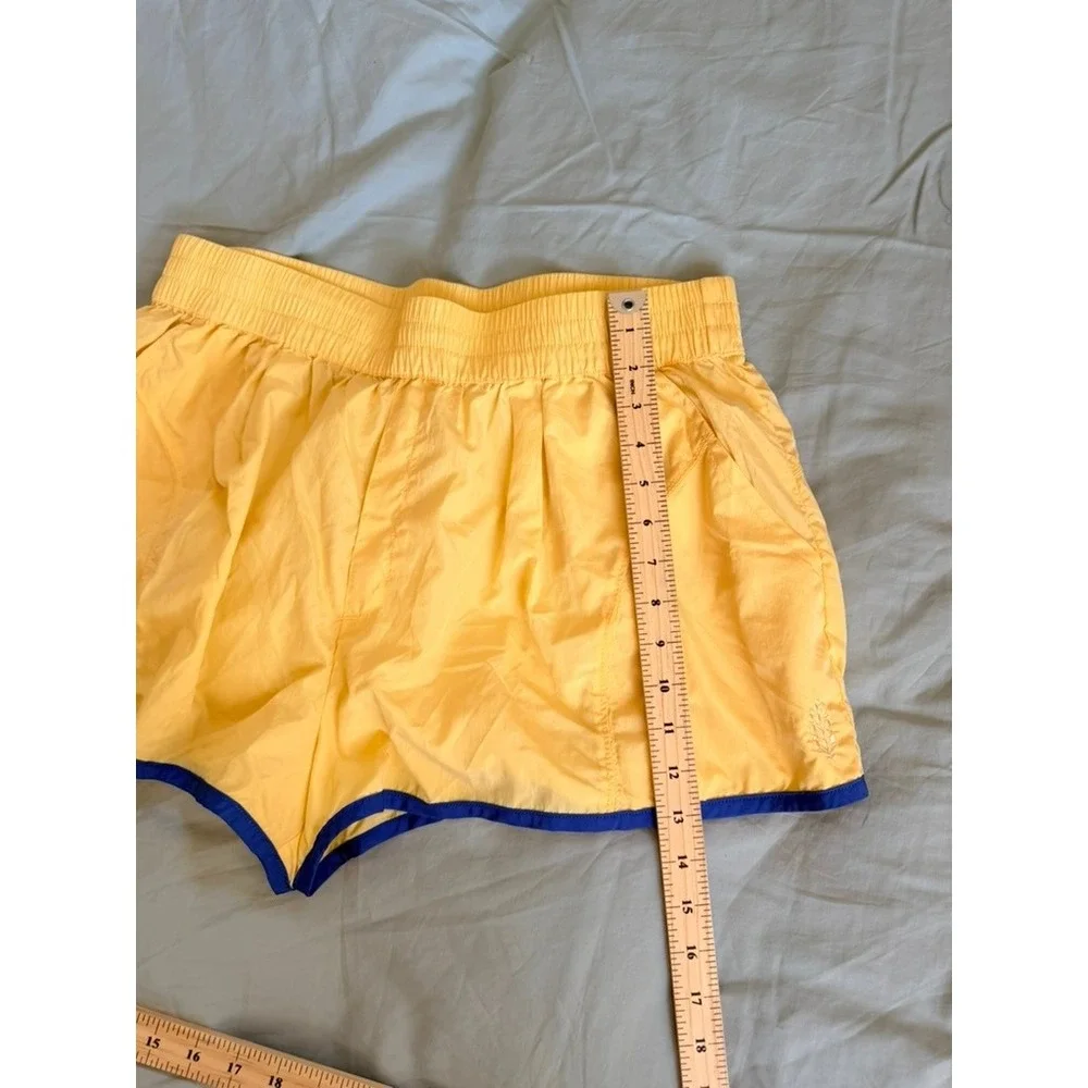 Free People FP Movement World Tour Pullover and Shorts Set Yellow Blue NWT